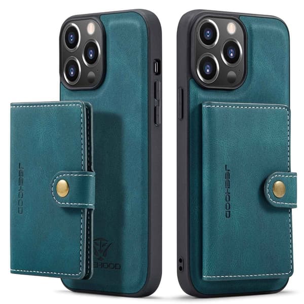 JEEHOOD Mobilskal till iPhone 14 Pro Max Retro Konstläder Grön