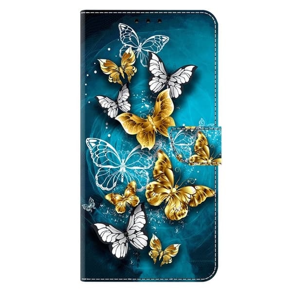 Samsung Galaxy S26 Plus Plånboksfodral Ställning Mönstertryck Konstläder - Guld