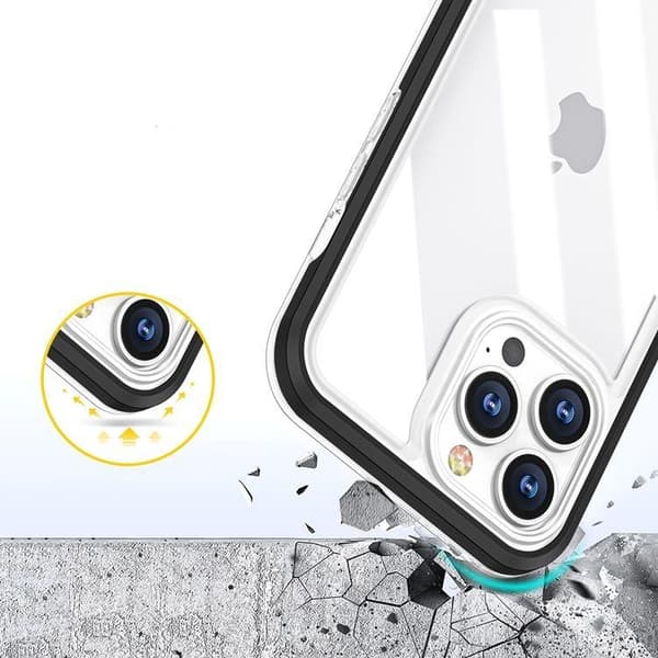 Mobilskal till iPhone 14 Pro Max Clear 3in1 - Svart Svart