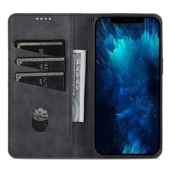 AZNS iPhone 14 Plus Plånboksfodral Konstläder - Svart