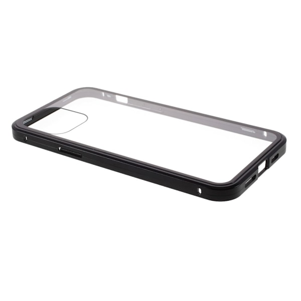 Magnetisk Metal skal med Härdat Glas till iPhone 12 & 12 Pro - Svart Svart
