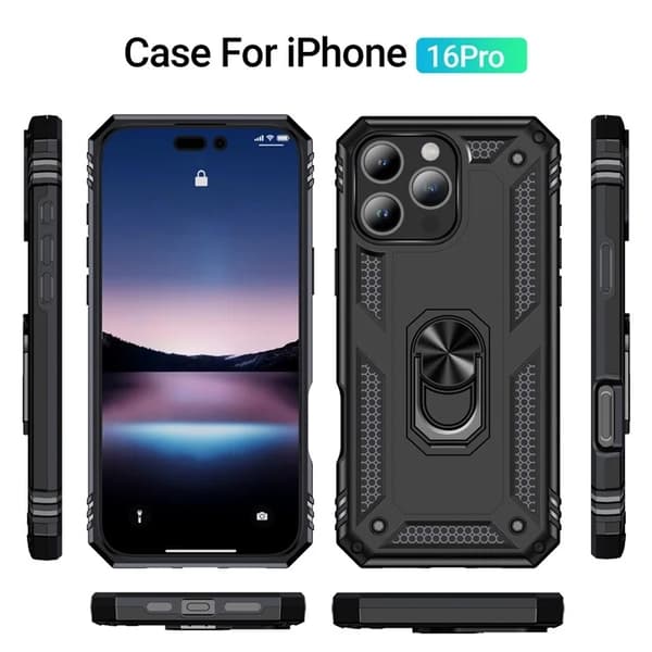 Mobilskal till iPhone 16 Pro med Kickstand - Svart Svart
