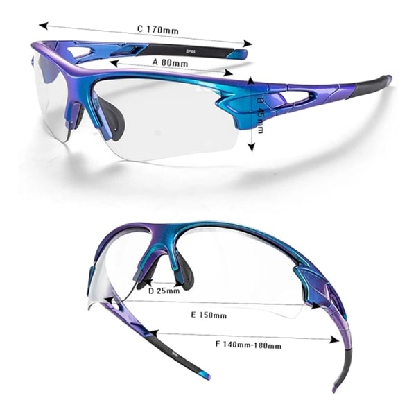 Rockbros photochromic UV400 Cykelbriller - Blå