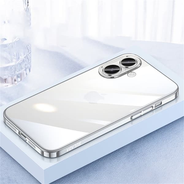 SULADA JINGJIA Mobilskal till iPhone 17 Elektropläterad Hård PC Klar Silver
