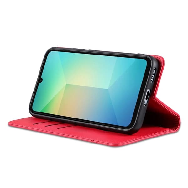 AZNS Samsung Galaxy S25 FE Plånboksfodral Konstläder - Röd