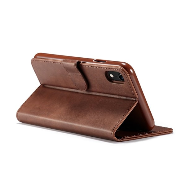 LC.IMEEKE iPhone XR Plånboksfodral i Konstläder - Brun