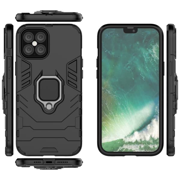 Hybrid Ring MobiliPhone 12 Pro Max Cover - Sort Black