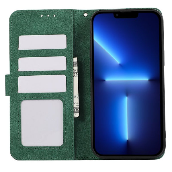 ABEEL iPhone 13 Pro Plånboksfodral RFID-Skydd Grön Konstläder