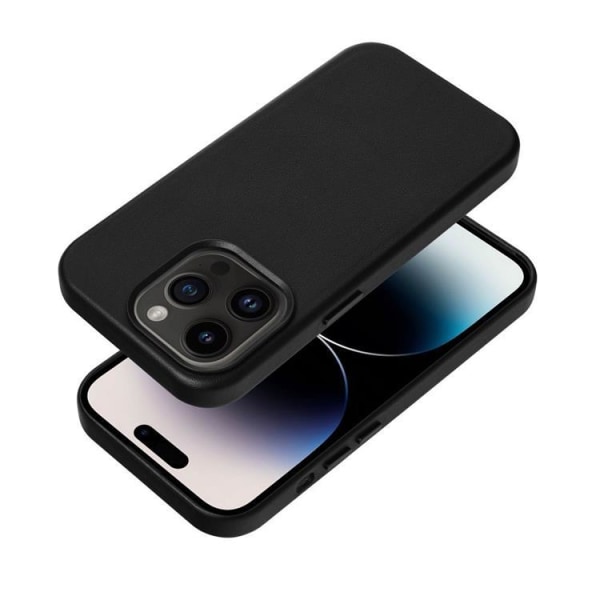 iPhone 12 Pro Max Magsafe -suojus nahka - musta