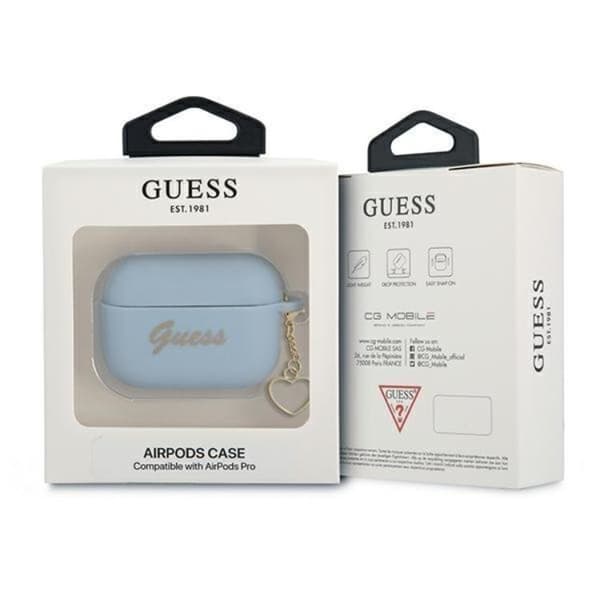 Guess Silicone Heart Charm Collection Skal Airpods Pro - Blå Blå