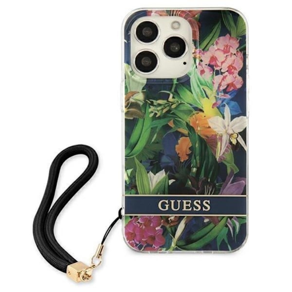 Guess iPhone 13 Pro Skal Flower Strap - Blå Blå