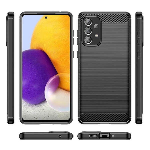 Carbon Galaxy A73 Skal Fleksibel - Sort Black