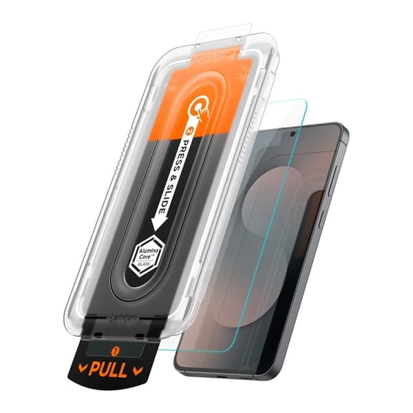 Spigen [2-Pack] Galaxy S25 FE Härdat glas Skärmskydd EZ Fit Pro Transparent