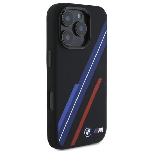BMW Mobilskal till iPhone 16 Pro MagSafe Silikon Random Lines - Svart Black