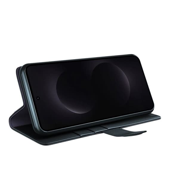 Samsung Galaxy S26 Ultra Plånboksfodral Äkta Läder Ställ - Svart