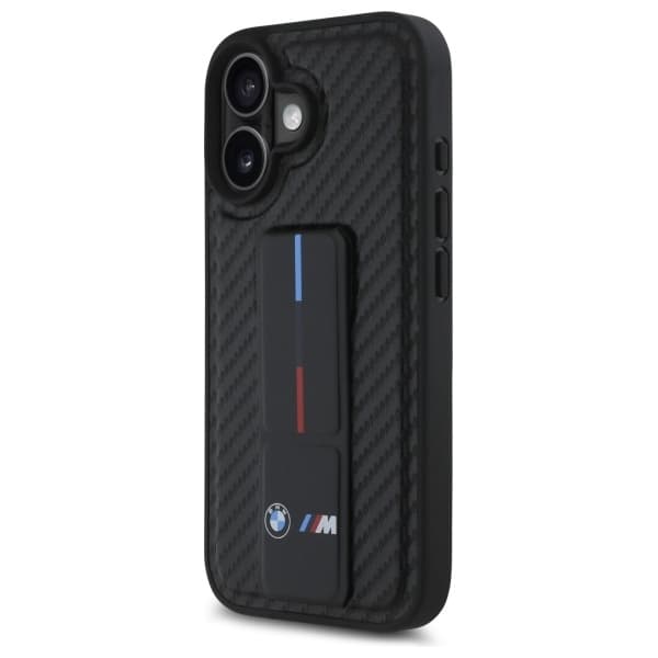 BMW Mobilskal till iPhone 16 M Grip Stand Smooth - Svart Black
