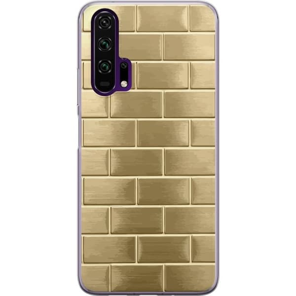 Telefontaske til Honor 20 Pro med gyldne mursten