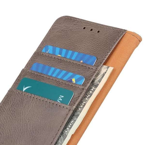 KHAZNEH iPhone 14 Wallet Case Retro - harmaa