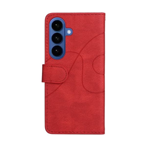 Samsung Galaxy S26 Plånboksfodral Konstläder Ställfunktion - Röd