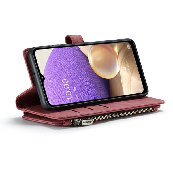 CASEME Konstläder Plånboksfodral för Samsung Galaxy A32/M32 5G Röd