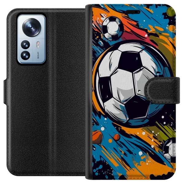 Plånboksfodral till Xiaomi 12 Pro med Fotbollar