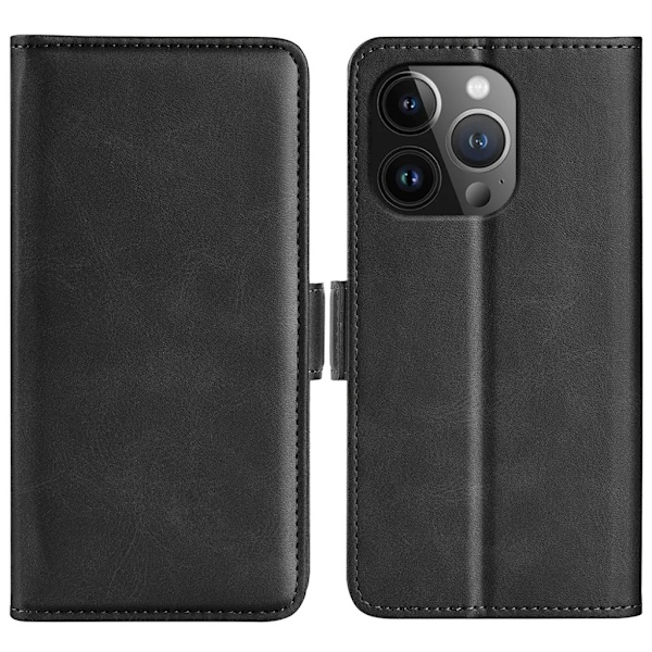 iPhone 15 Pro Max Plånboksfodral Omvirat - Svart Svart