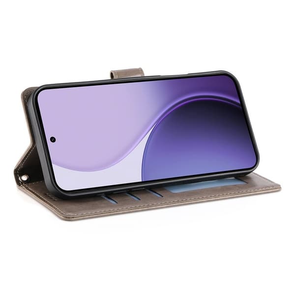 Samsung Galaxy S26 Plånboksfodral Fjäril Blommönster Konstläder - Grå