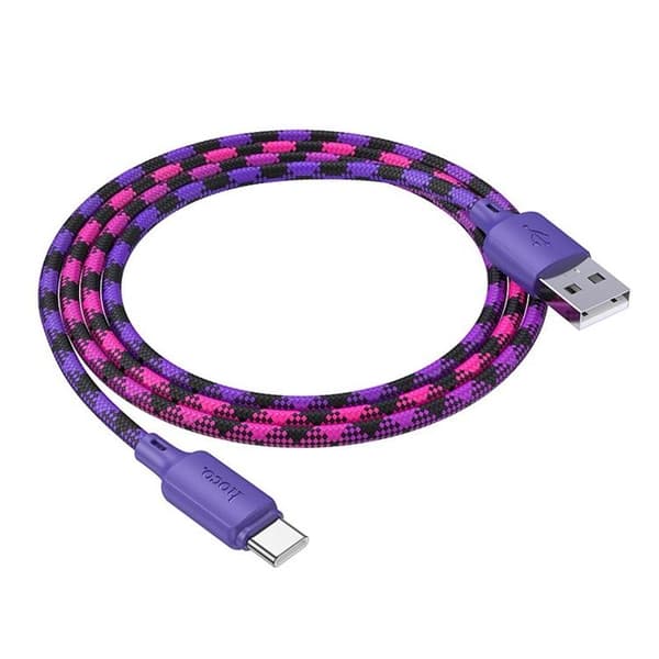 HOCO USB-A til USB-C Kabel 3A 1m Nylon X116 - Gradient Lilla Lila
