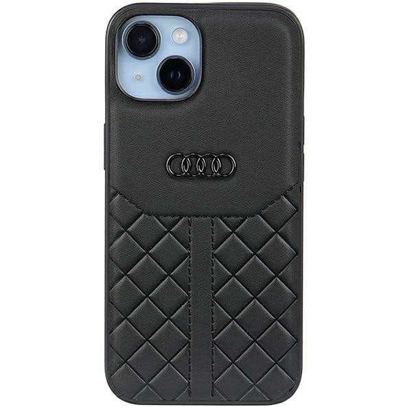 Audi iPhone 14 Mobilskal Äkta Läder - Svart Svart