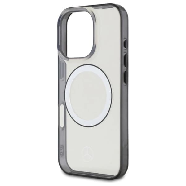 Mercedes telefontaske til iPhone 16 Pro Max Magsafe Trykt Logo - Sort Transparent
