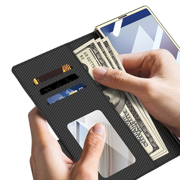 GKK Samsung Galaxy Z Fold7 Plånboksfodral Konstläder - Grå