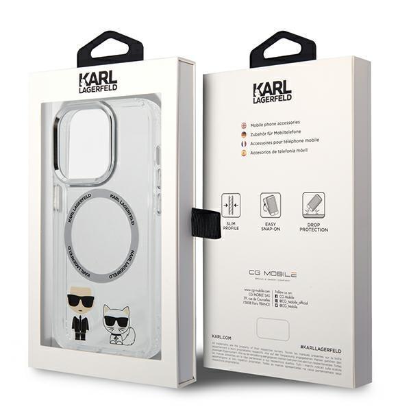 Karl Lagerfeld iPhone 14 Pro Skal Magsafe Karl & Choupette Alumi