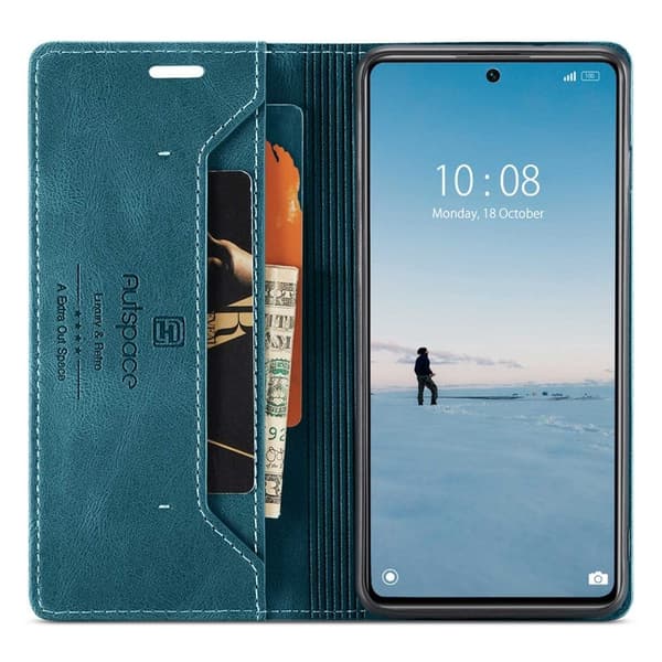 AUTSPACE A01 Mobilskal för Xiaomi 12 Lite 5G - PU Läder - Blå