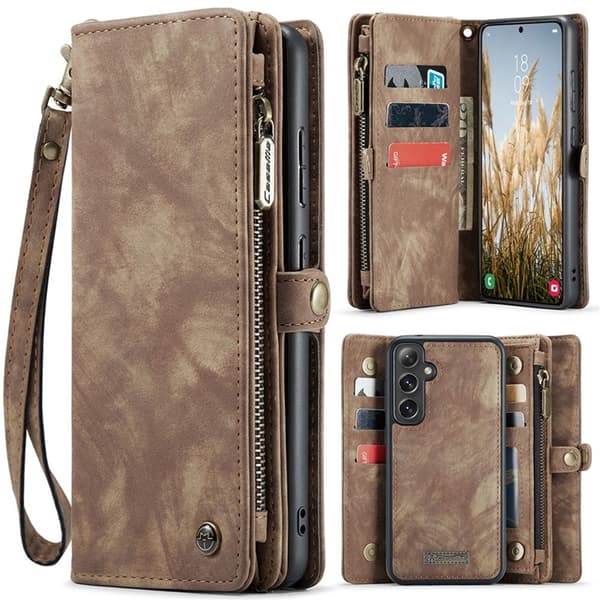 CASEME Galaxy S25 Plus Ultra Plånboksfodral Med Rem - Brun Brun