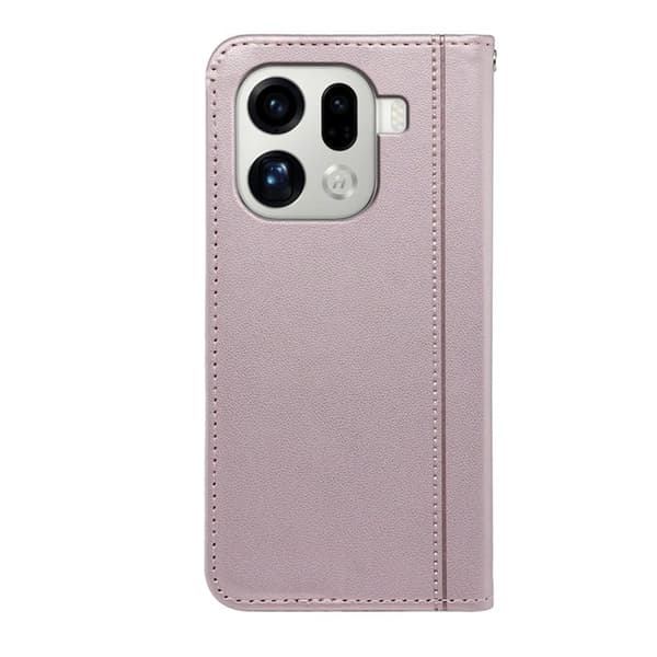 Oppo Find X9 Pro 5G Plånboksfodral Magnetstängning Konstläder - Roséguld