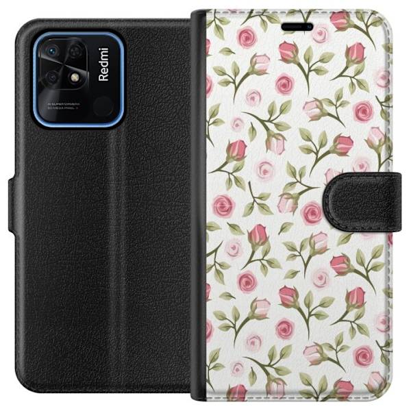 Plånboksfodral till Xiaomi Redmi 10C med Blommigt