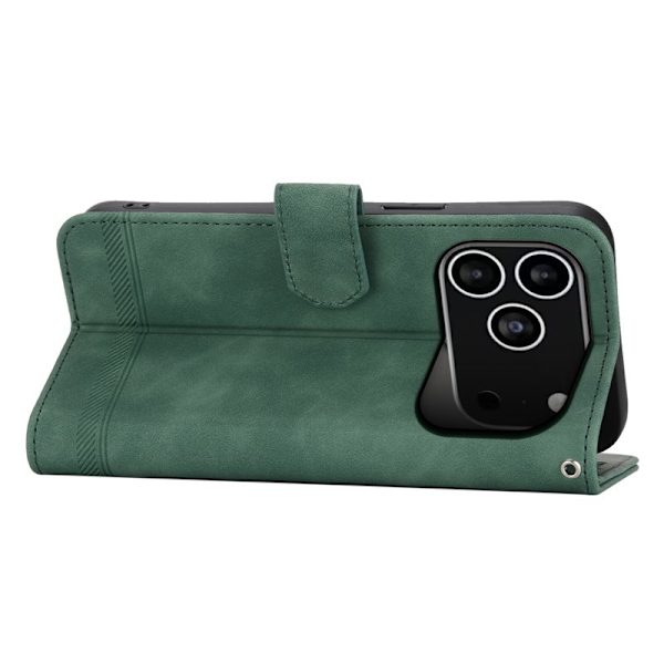 DIERFENG DF-03 Plånboksfodral för iPhone 17 Pro - Konstläder - Grön