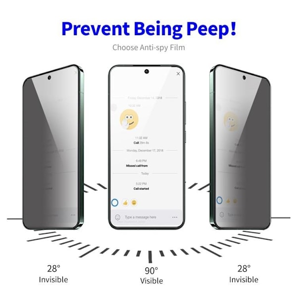[2-PACK] Privacy Härdat Glas Skärmskydd Galaxy S23 Plus Svart