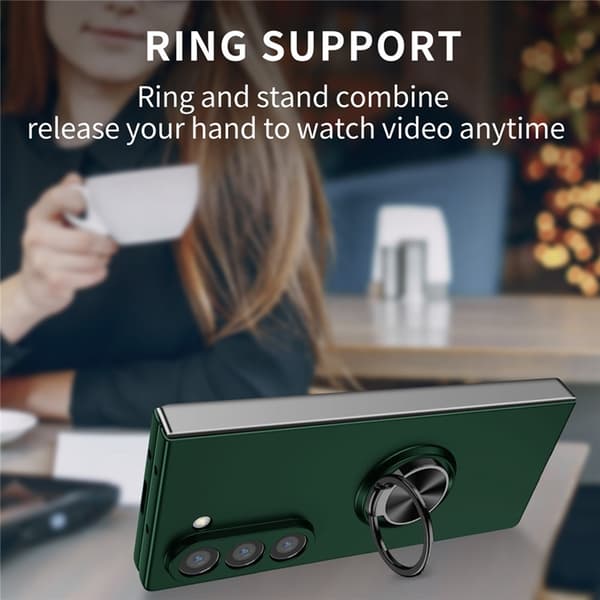 Mobilskal till Galaxy Z Fold7 Rotatable Ring Kickstand - Svartgrön Grön