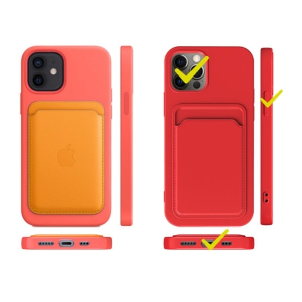 iPhone 13 Pro Max Skal med Kortfack - Röd Röd