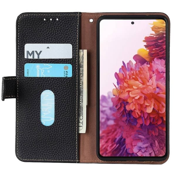 KHAZNEH Xiaomi 17 Pro Max Plånboksfodral Äkta Läder - Svart