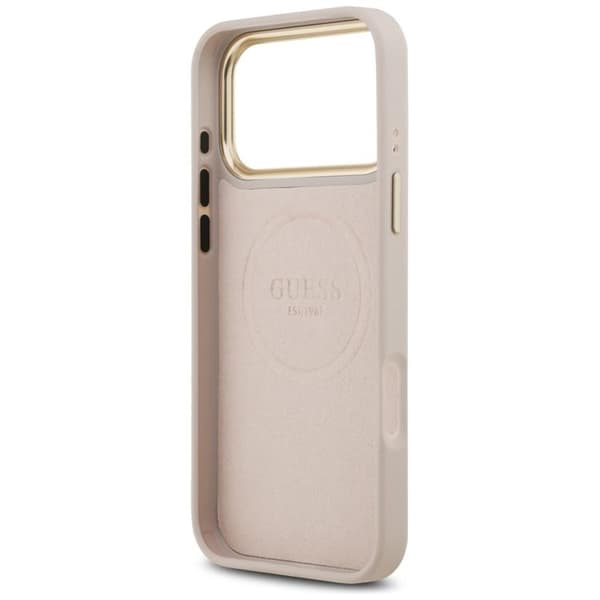 Guess Mobilskal till iPhone 17 Pro Max MagSafe 4G Logo Plate - Rosa Rosa
