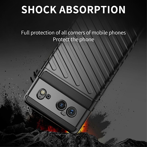 Thunder Twill Texture Cover Google Pixel 6 - Sort Black