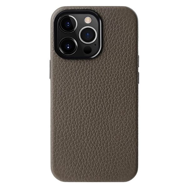 MELKCO Mobilskal till iPhone 14 Pro Max Äkta Läder + PC - Grå