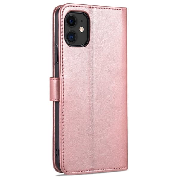 AZNS Mobilskal till iPhone 12/12 Pro - KonstLäder - Ställfunktion - Rosa