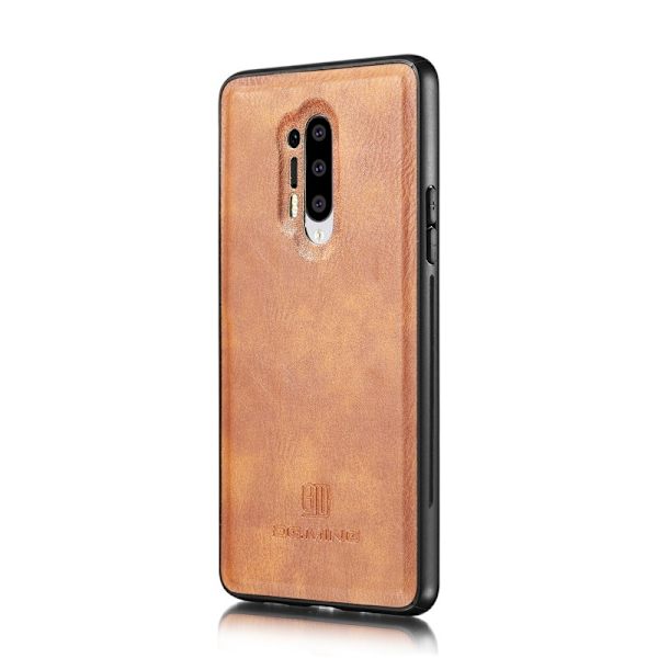 DG.MING OnePlus 8 Pro Plånboksfodral 2-i-1 Äkta läder - Brun