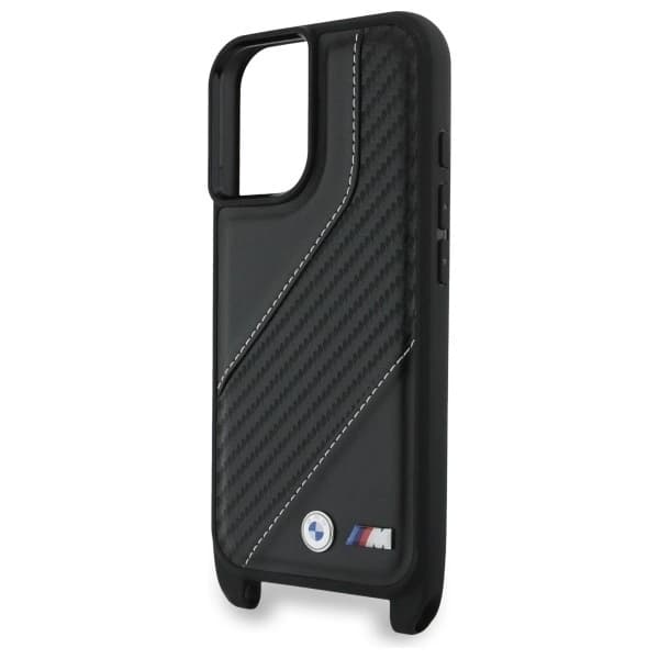 BMW Mobilskal till iPhone 16 Plus Carbon Stripe & Strap - Svart Black