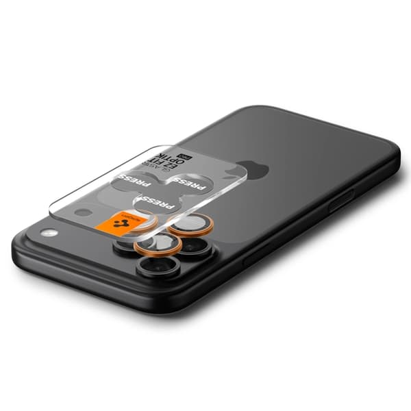 [2-pakke] Spigen iPhone 17 Pro/17 Pro Max hærdet glas kameradæksel EZ Fit - Sølv Silver