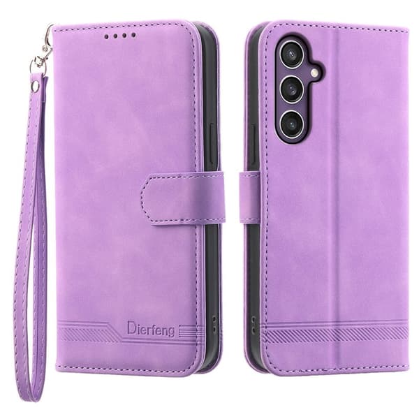 DIERFENG DF-03 Samsung Galaxy S24+ Plånboksfodral Konstläder - Lila