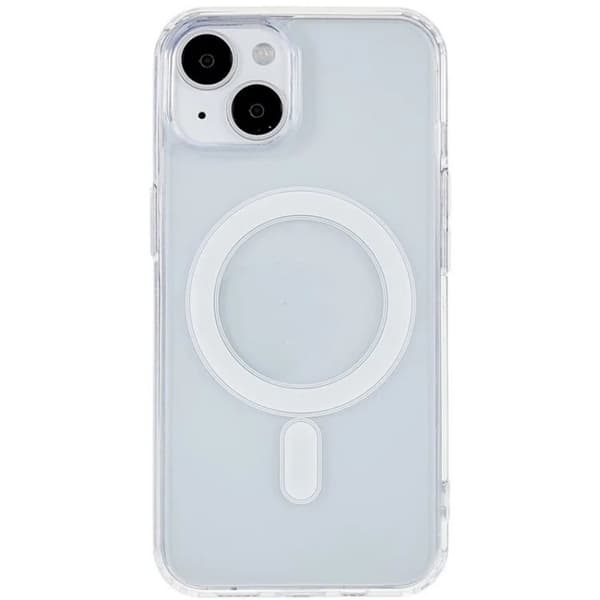 WANLONFENG Mobilskal till iPhone 15 MagSafe + [2-Pack] Härdat glas Transparent